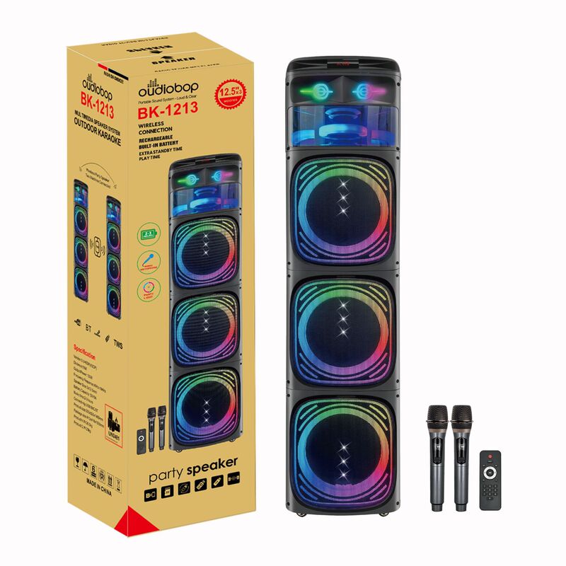 New BK-1213 home bluetooth speaker high power 12 inch * 3 subwoofer outdoor portable karaoke speaker