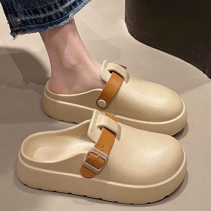 Женские тапочки летом на открытом воздухе увеличенные пещерные туфли противоскользящие и вонючие пляжные сандалии