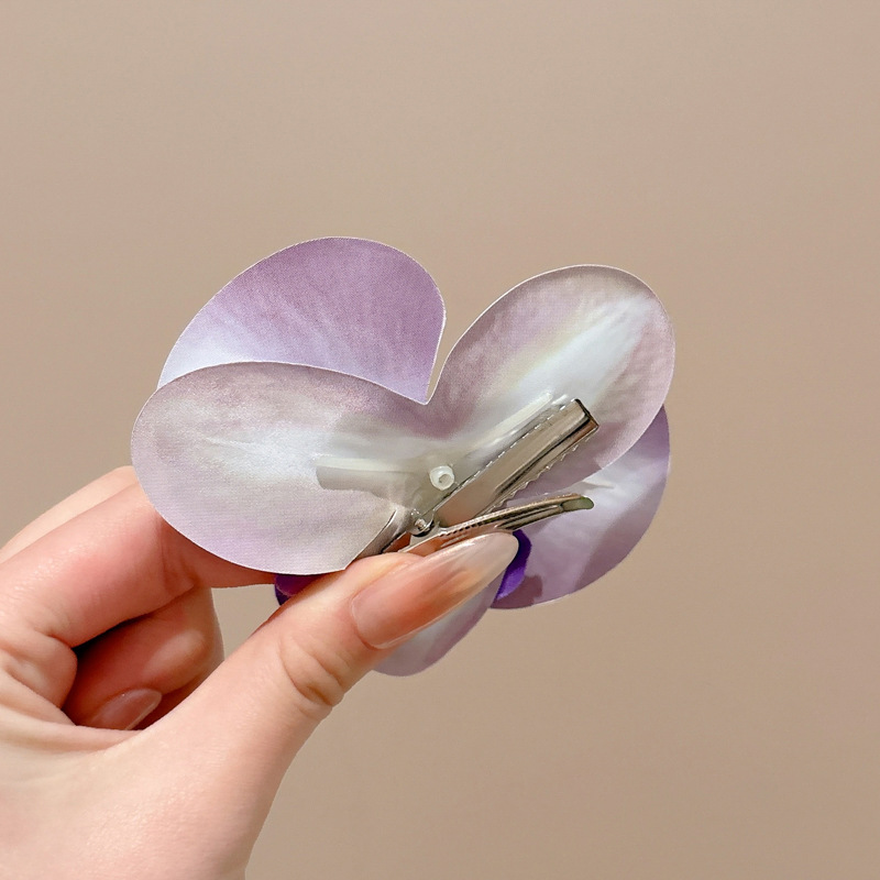 Butterfly orchid clip para el cabello de vacaciones en el mar de mujeres sensación de atmósfera de simulación flores clip de boca de pato props de fotos clip de tocado clip para el cabello