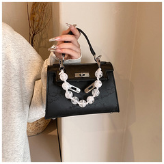 中國風串珠凱莉包女2024夏季新款潮時尚手提包高級質感單肩斜挎包