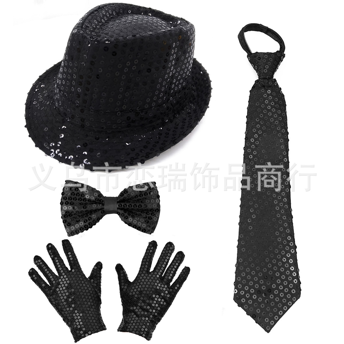 70s DISCO espectáculo accesorios esquinilla sombrero corbata guantes cinturón hombre conjunto Xiaoyin TEMU en stock