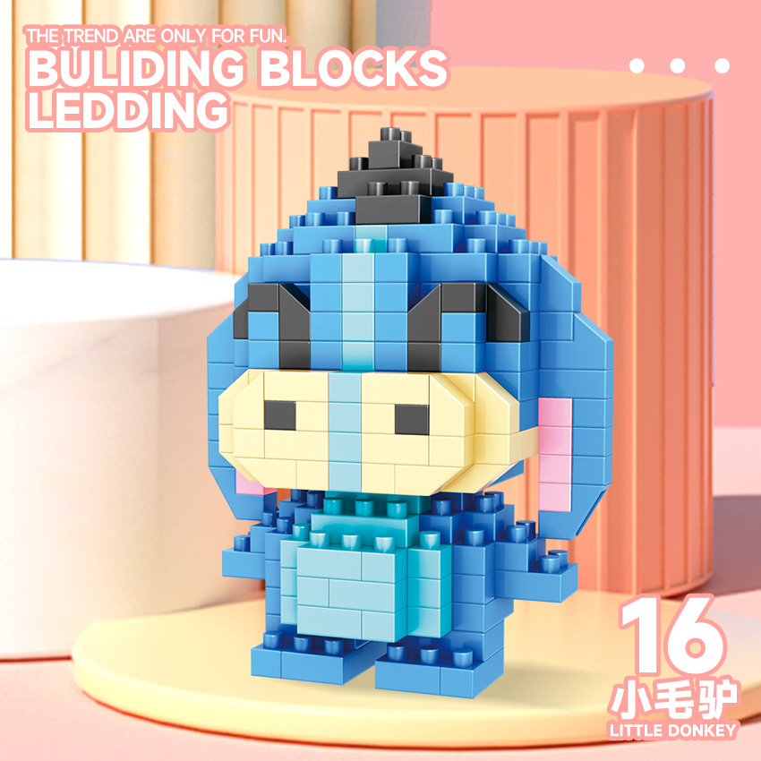 Bloques de construcción de micropartículas para niños decoración de muñecas de dibujos animados de animales juguetes ensamblados creativos para niños y niñas puesto de regalo al por mayor