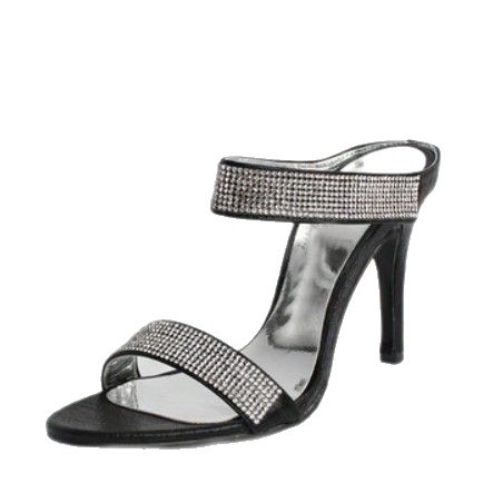 Moda europea y americana de diamante zapatillas de tacón alto para mujeres 2026 verano nuevo estilo de diamante temperamento versátil zapatillas de tacón fino
