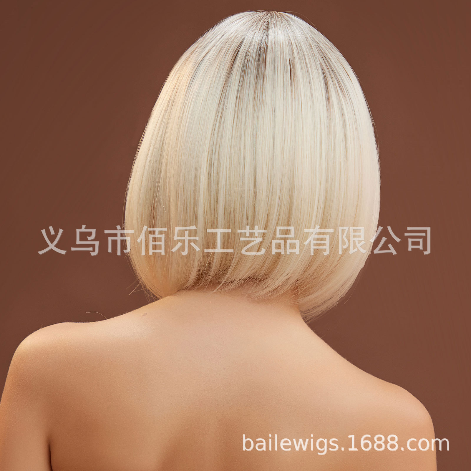 Popular estilo europeo y americano peluca flequillo blanco oro onda cabeza Bobo pelo corto de alta temperatura seda Rosa malla Cap pelucas