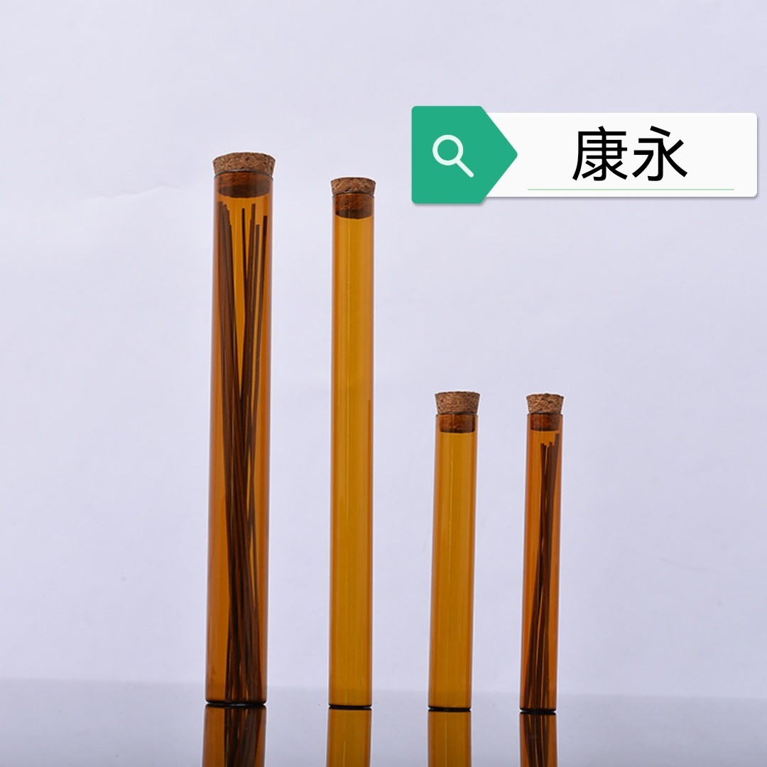棕色玻璃线香玻璃管棕色线香玻璃筒棕色玻璃管瓶