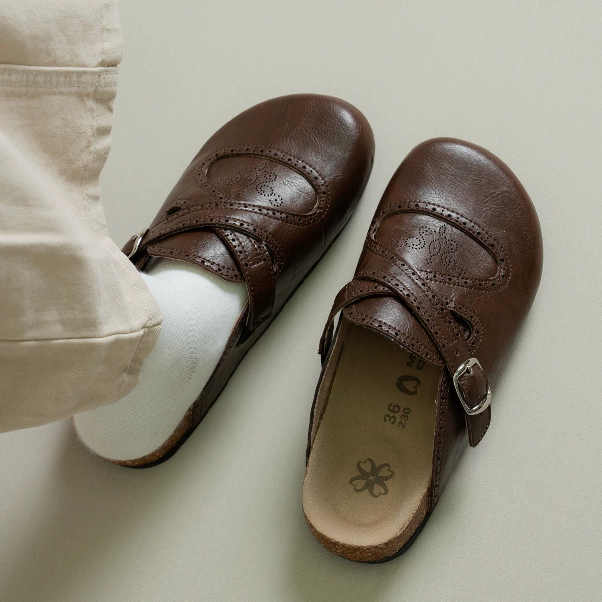 Мюли-слипоны (Birkenstock) мягкая кожа, японский ретро‑стиль, женские, осень 2025