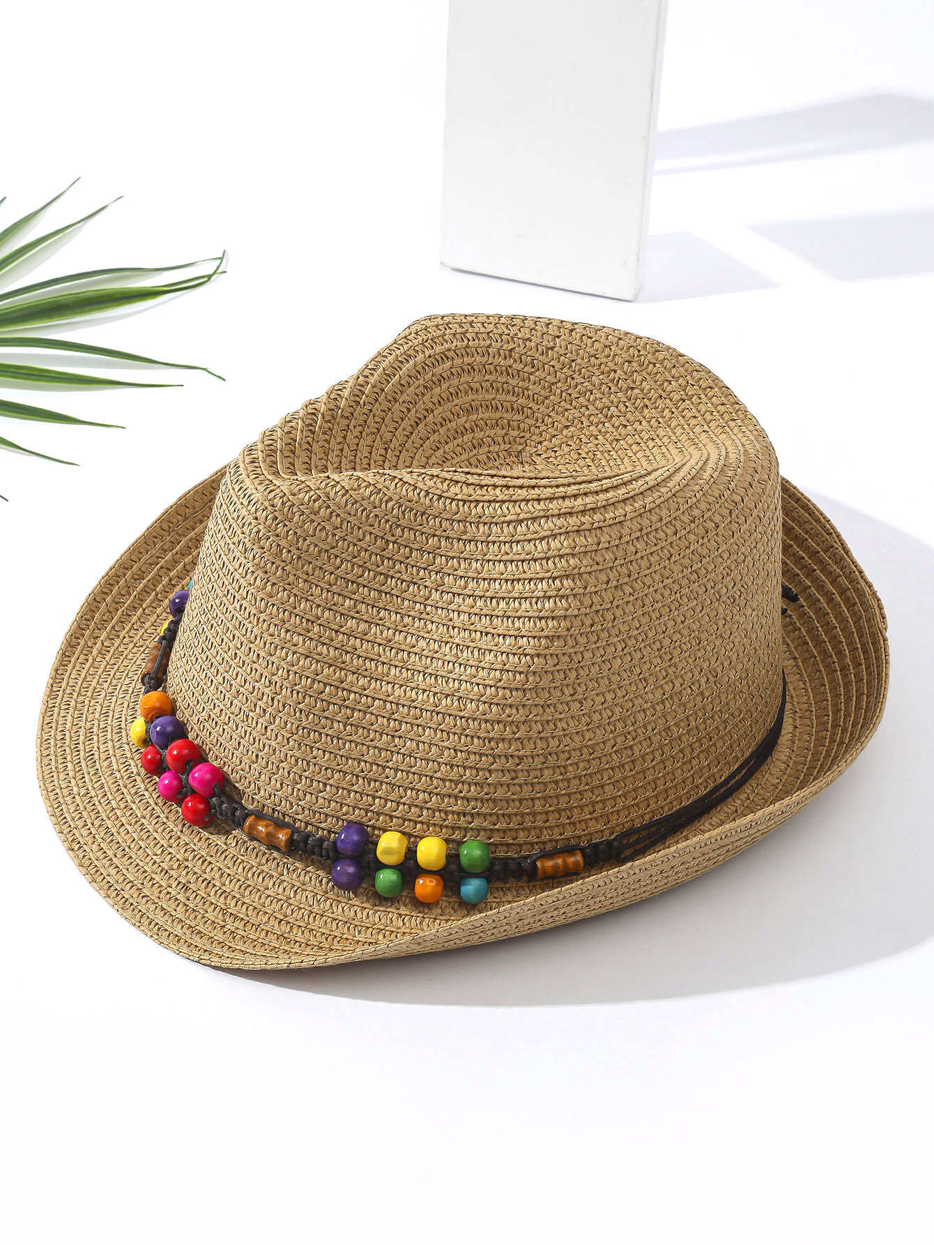 315g Weight Sun Hat, Straw Hat Hats Type Holiday, Beach Occasion Straw Material Geometric Pattern Summer Season Women's Gender Vacation, Classic Style Style Curved Eaves Rim Women's Vacation Classic Style Geometric Curved Eaves Sun Hat Straw Hat 19