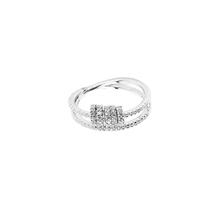 A家轉運珠雙層鑲晶鑽戒指個性指法式情侶 食指戒首飾男女禮物