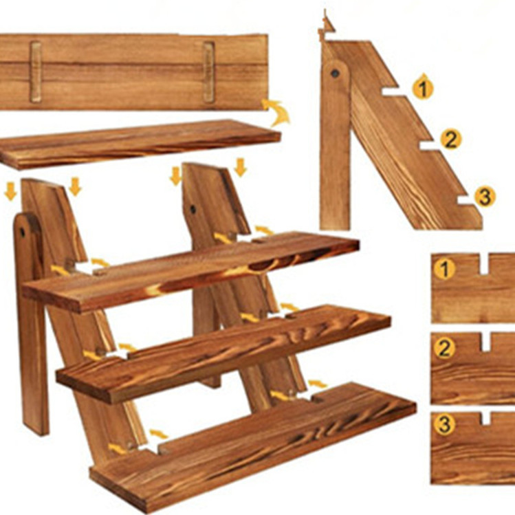 Estante de madera Estante de pastel transfronterizo Estante de bocadillos de madera multifuncional Estante de utensilios de cocina de hotel Estante de almacenamiento de postres de madera maciza