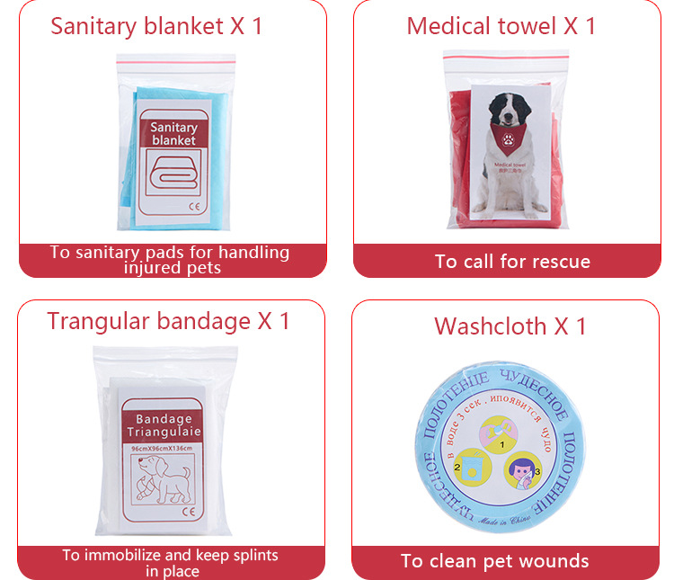 EHBO-set voor huisdieren (katten en honden), opbergtas voor wondverzorging, buitengebruik_voghion.com