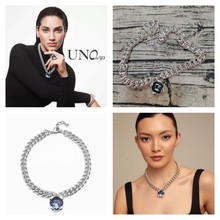 西班牙UNOde50奢华蓝水晶项链聚会明星欧美跨境电商饰品一件代发