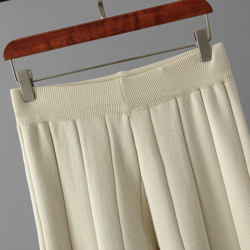 Damenbekleidung Frühling und Herbst Neue Wollmode Top + Weste + Freizeithose Set Gestrickter Sport Dreiteiliger Anzug_voghion.com