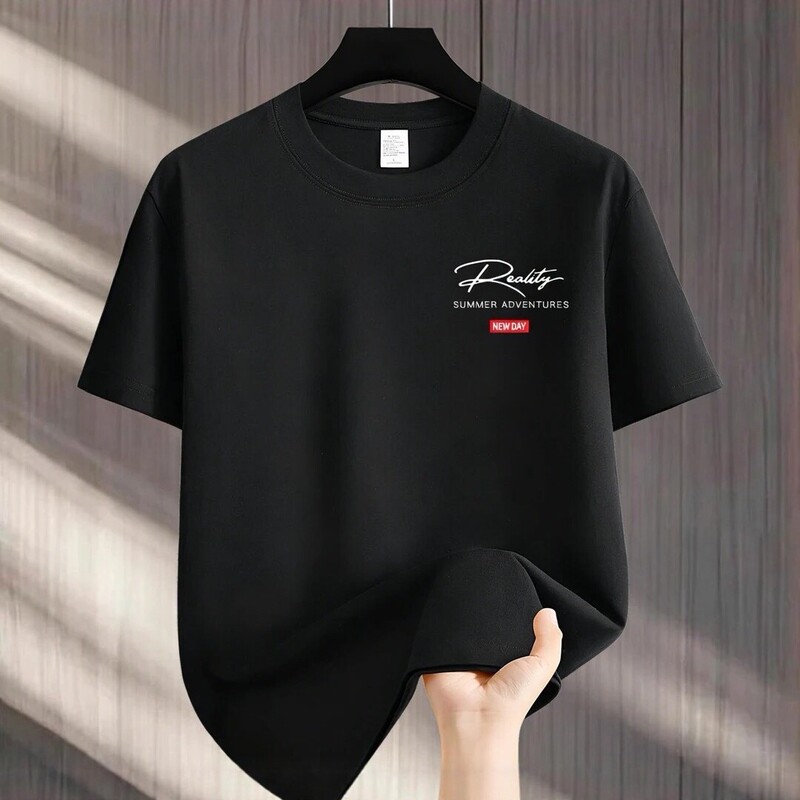 2026 New Men's Heavyweight Pure Cotton Short-Sleeve T-Shirt, American High Street Fashion Brand, Loose Fit, Round Neck, Casual Versatile Top 2026 New Men's Heavyweight Pure Cotton Short-Sleeve T-Shirt, American High Street Fashion Brand, Loose Fit, Round Neck, Casual Versatile Top