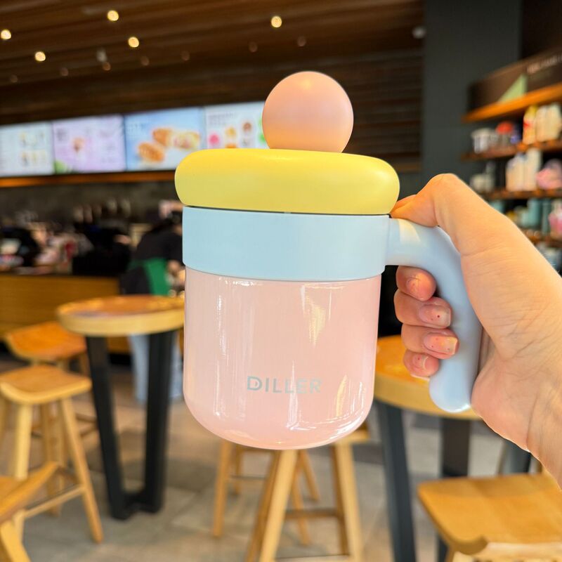 迪乐贝尔保温杯女水杯吨吨带盖不锈钢杯子马克杯办公室儿童咖啡杯|undefined