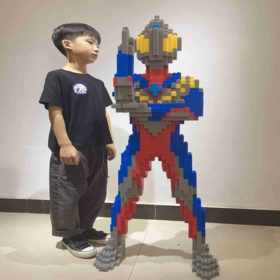 Bloques de construcción de partículas grandes Mario bloques de construcción decoración de apertura rompecabezas de alta dificultad juguetes de montaje 1,8 m Iron Man