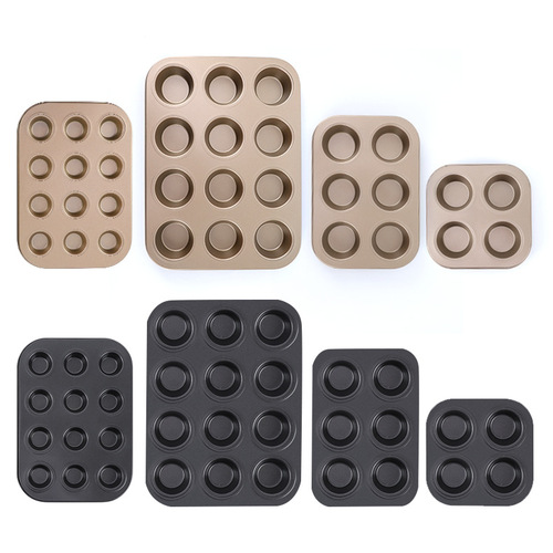 Wholesale factory price 4/6/12 hole cake pan tart ring muffin pan baking tray for home oven baking molds