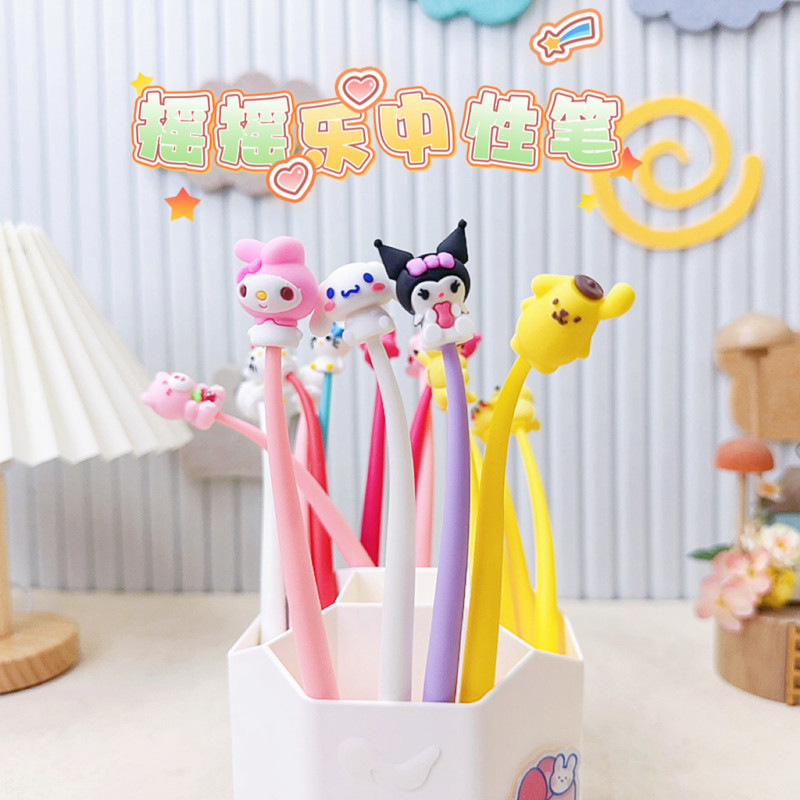Cartoon Strawberry Bear Sanliou pegamento suave rocker música bolígrafo neutro estudiantes rocker bolígrafo de escritura a base de agua lindos bolígrafos de firma