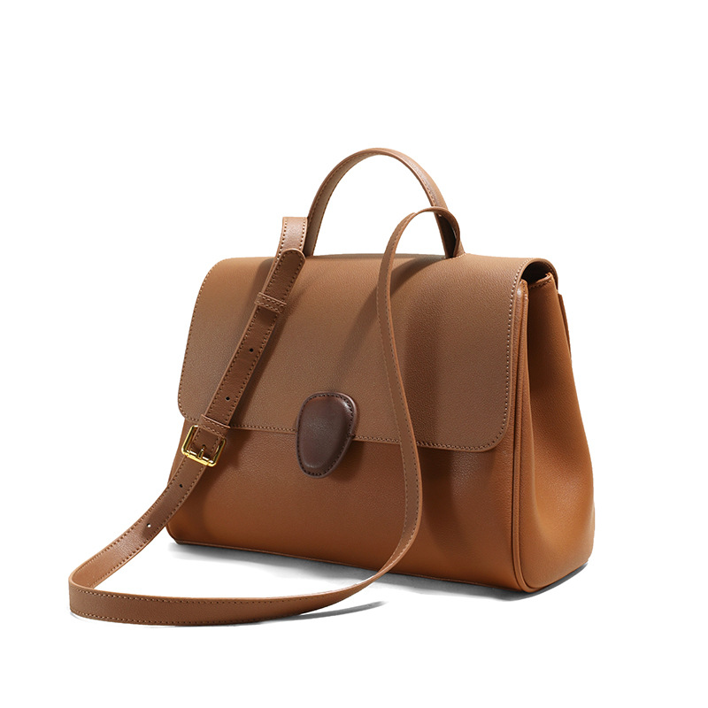 Echtes Leder Schultertasche Große Umhängetasche Damen Handtasche_voghion.com
