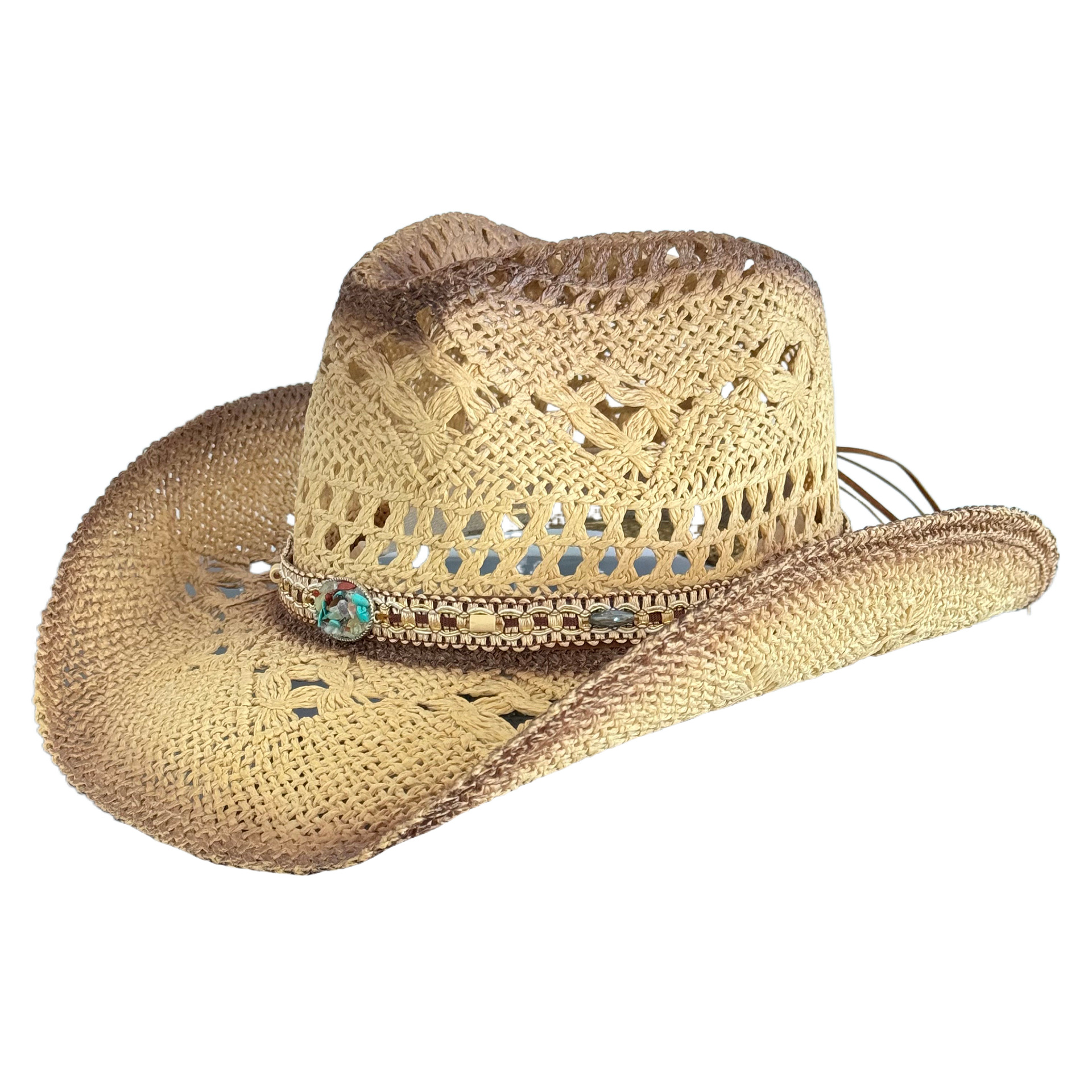 Vintage Sun Hat Cross-border Vintage Hollow-out Hat, American-style Straw Western Cowboy For Men And Women, Summer Beach Hat_voghion.com