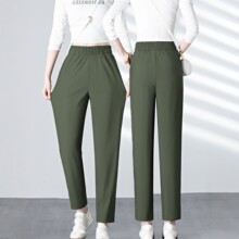 外贸女裤大码外穿冰丝速干裤女弹力春夏秋休闲裤宽松运动户外长裤