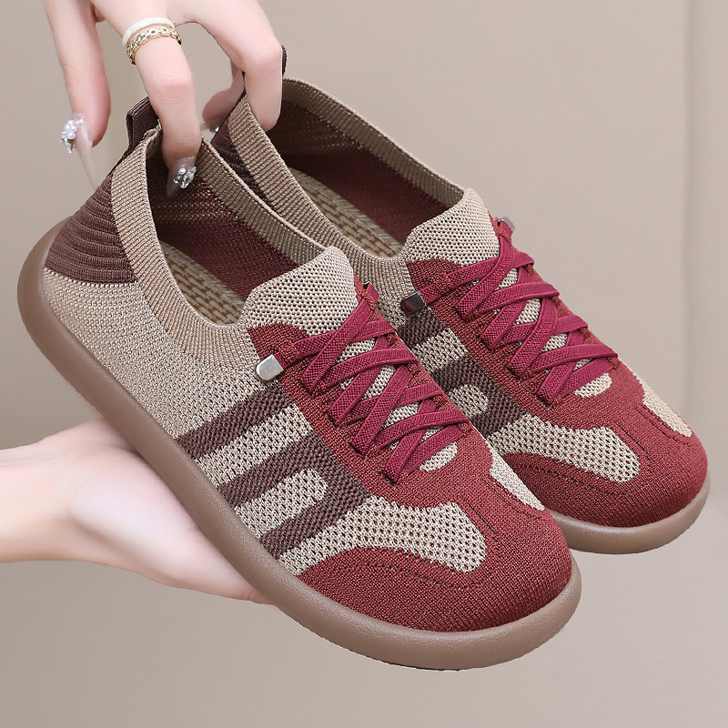 Zapatos de mujer con suela suave no cansada pies de verano zapatos transpirables, zapatos casuales para madres, zapatos de tela de mujer con suela suave