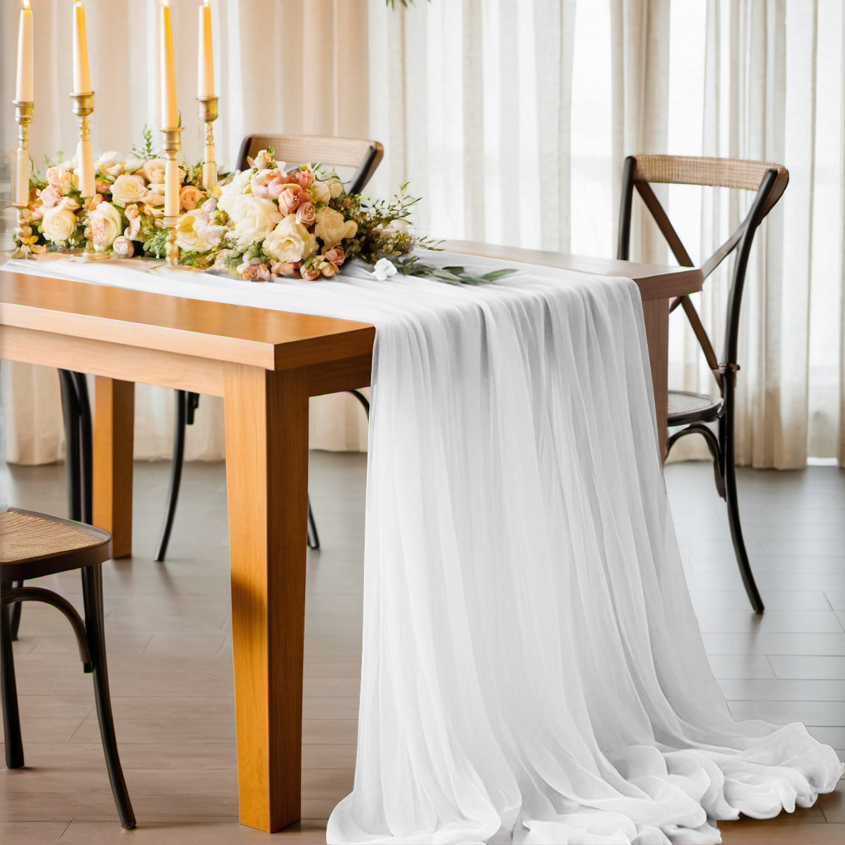 Amazon cross-border nueva pantalla de ventana de malla hexagonal decoración general boda al aire libre tiro malla fondo tela spot