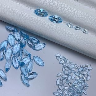 Factory Wholesale Natural Sky Blue Swiss Blue Topaz Bare Stone Ring Surface Raw Stone Can Be Inlaid with Earrings Ring