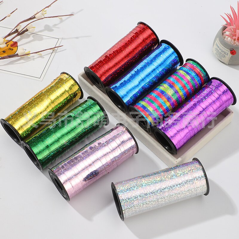Source Factory 100yd Long Axis Laser Color Ribbon Christmas Accessory Balloon Decoration for Wedding Room