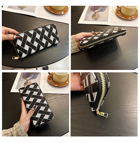 Women's Stripe Pu Leather Side Zipper Wallets display picture 1