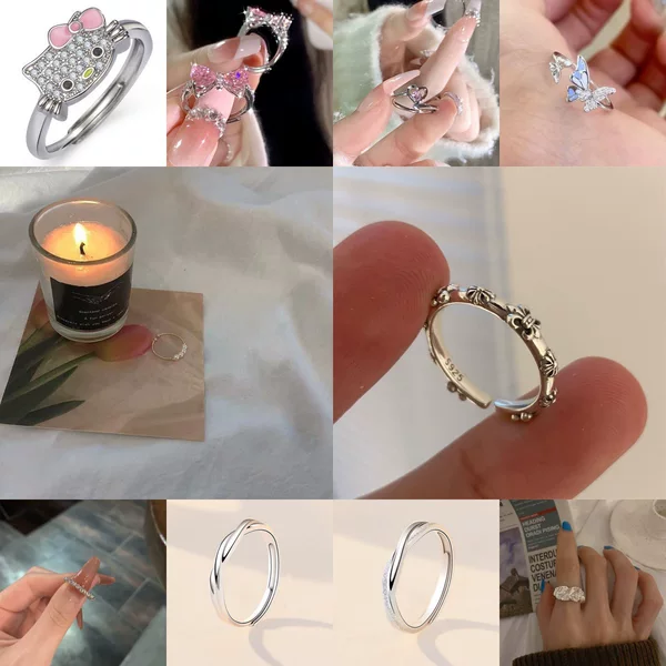 Korean-style minimalist and elegant ring, vintage design, trendy INS style, unique and niche ring, youthful and individual ring jewelry
