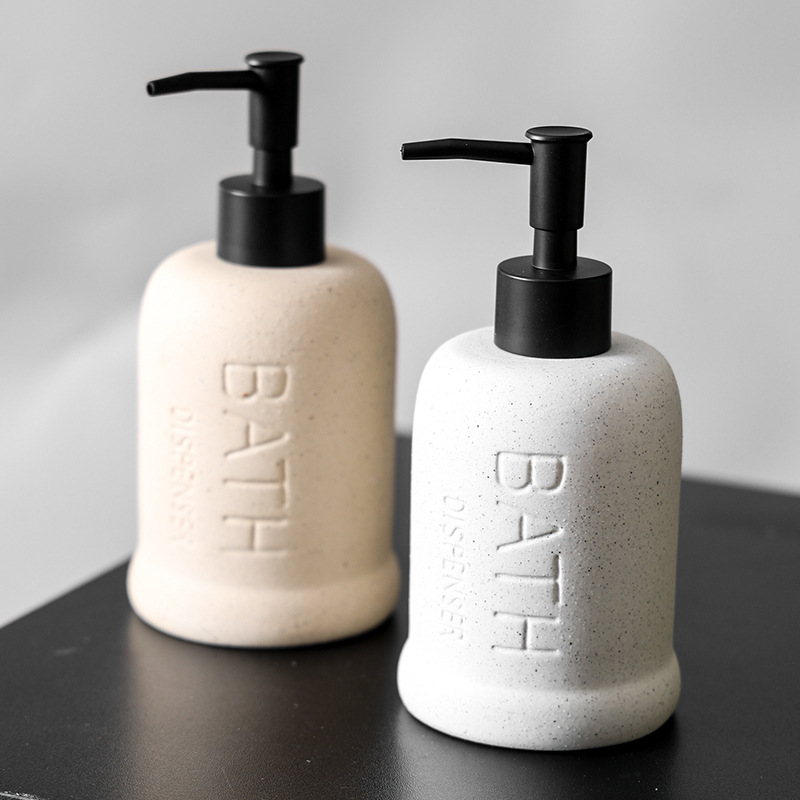 Botella de loción de cerámica de baño de hotel, botella dividida, champú a presión, gel de ducha, loción de manos, acondicionador, botella vacía