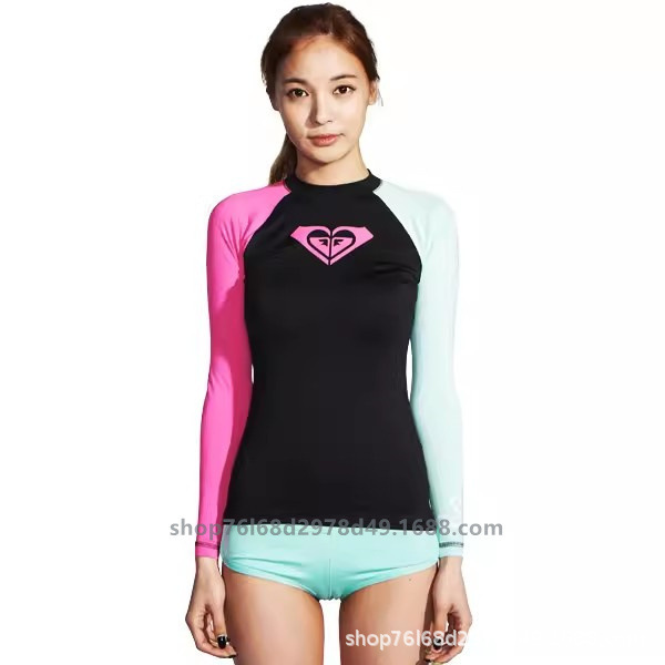 Roxy Wetsuit Women's Long-Sleeved Split Slim Quick-Drying Clothing Surfing Sun Protection Water Skiing Snorkeling Jellyfish Clothing Swimming