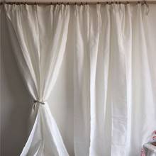 2024新款夏季夏天窗帘成品麻布白色窗帘纯色客厅卧室简约现代