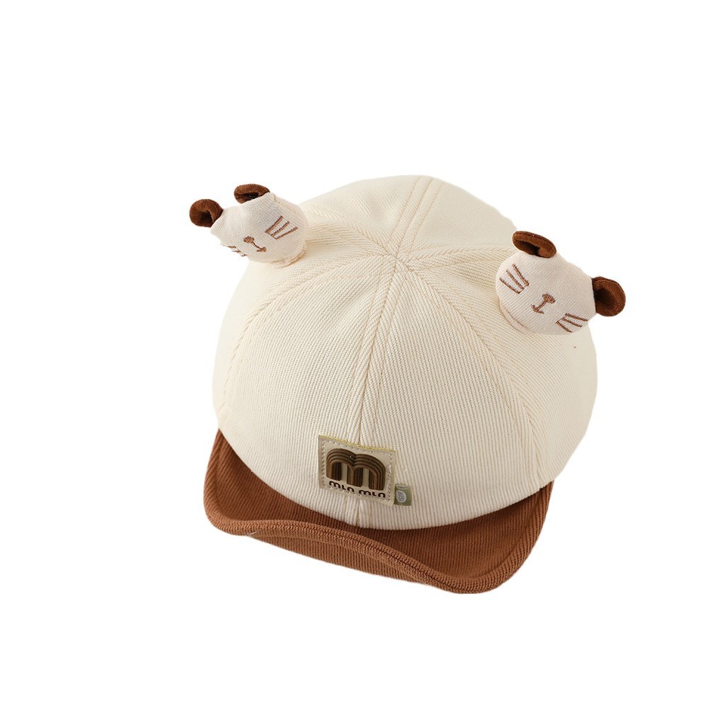 Sombreros para bebés otoño y invierno con bordes blandos letras coreanas para niños sombreros de lengua de pato primavera y otoño sombreros de béisbol para bebés pequeños