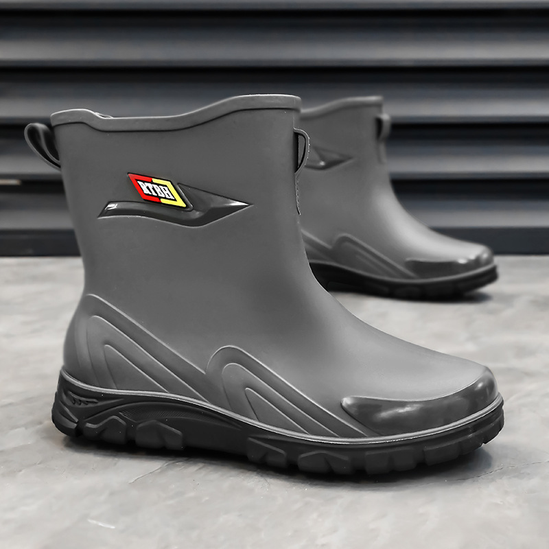 Botas de Lluvia de Caña Media para Hombre de Plástico Impermeable y Antideslizante para Trabajo y Pesca