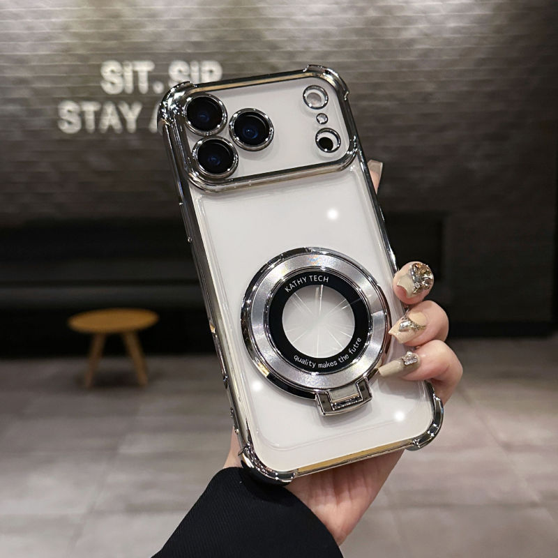 Suitable for Iphone17 Apple 17Pro Mobile Phone Case, Four-Corner Anti-Fall Soft Case with Mobile Phone Stand and Lens Film Wholesale Suitable for Iphone17 Apple 17Pro Mobile Phone Case, Four-Corner Anti-Fall Soft Case with Mobile Phone Stand and Lens Film Wholesale