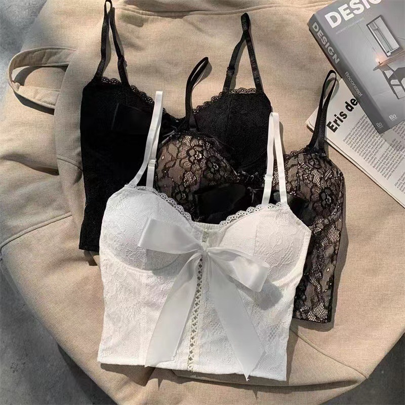 White Camisole Women's 2023 Summer New Design Niche Fungus Elegant Short Bottoming Top