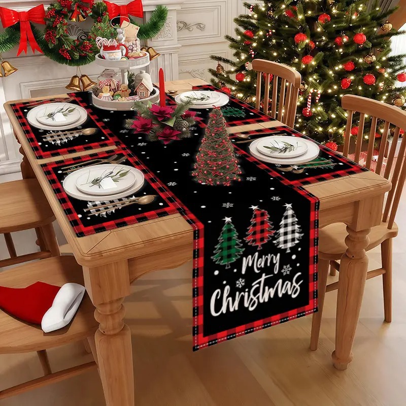 Nuevo conjunto de toallas de mesa transfronterizas de Navidad decoración de mesa Bandera de mesa Bandera de mesa Amazon 2026