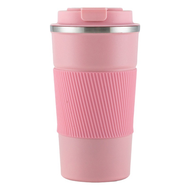 Taza de café de acero inoxidable 304 transfronteriza, funda de cuero, taza de aislamiento antideslizante, taza para automóvil, taza de regalo de vacaciones, simple engrosamiento