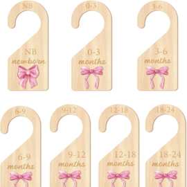 儿童衣服分隔器木质宝宝衣服整理牌蝴蝶结款新生儿衣服分类整理卡