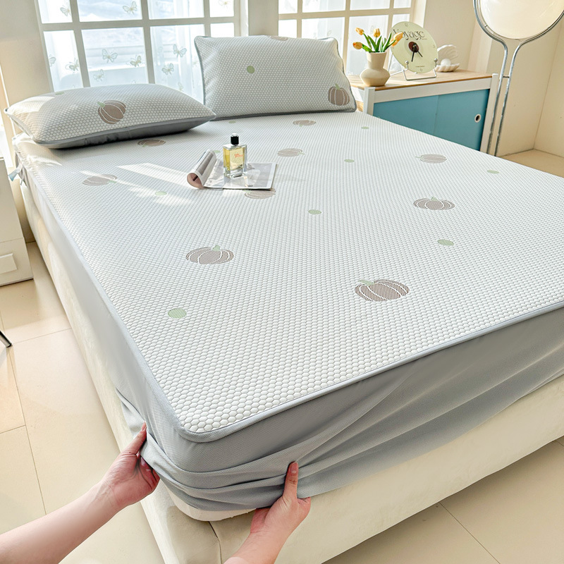 2025 nueva funda de cama Clase A funda de cama de seda de hielo funda protectora de colchón de verano de una sola pieza funda de cama de Doudou todo incluido de verano