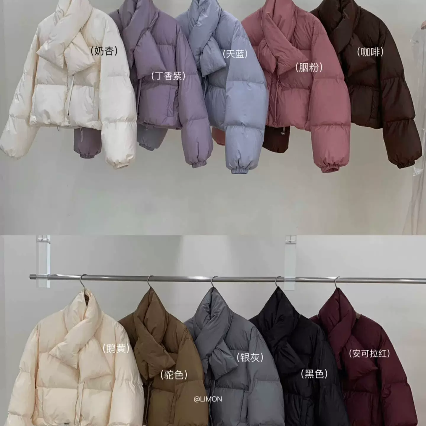 十三行冬季新款ins风短款面包服白鸭绒羽绒服设计感小众女装批发