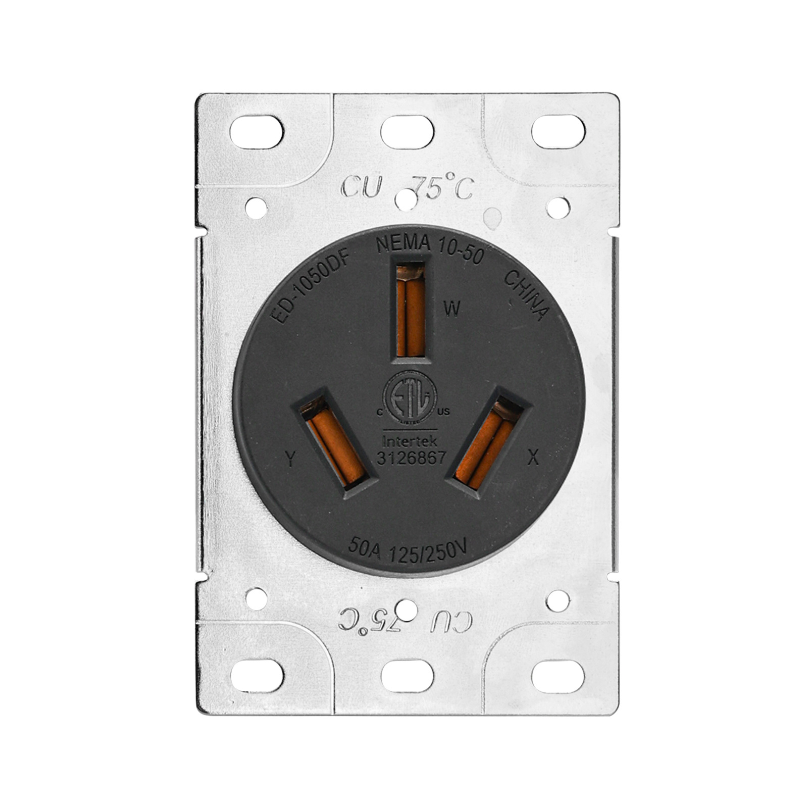 50A 美标嵌入式插座面板 适配 大功率 电车 干燥机 插座