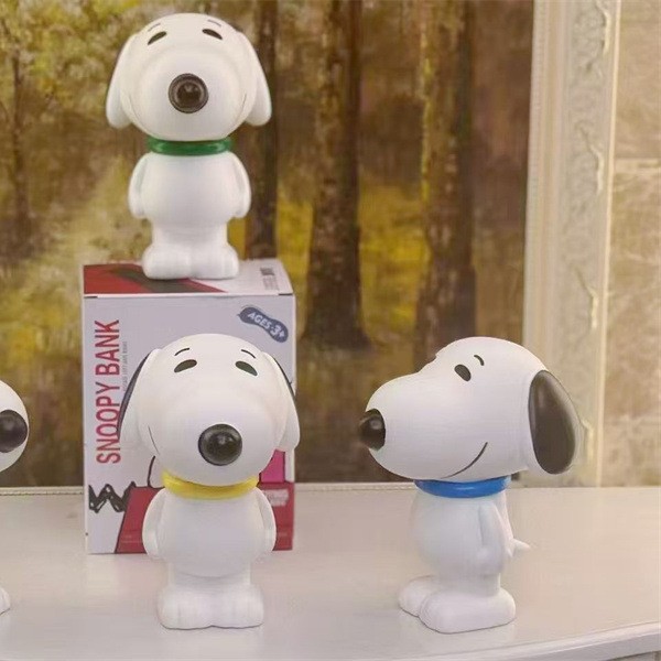 Comercio exterior dibujos animados Snoop Snoop Ornamentación cajas de dinero cachorro blanco monedas cajas de ahorro regalos para niños