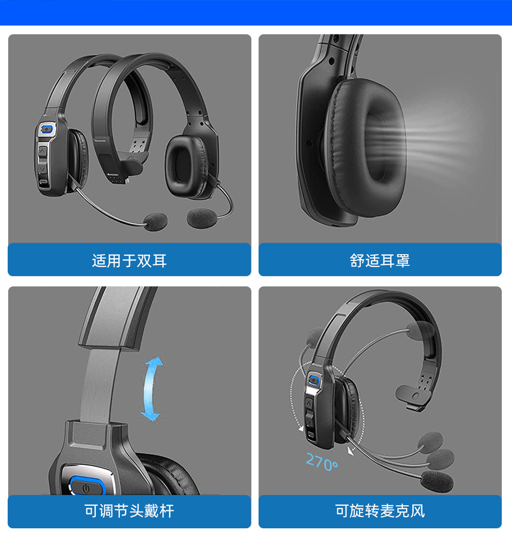 Wholesale M98 Car Bluetooth Hands-Free Headset Wireless Call Noise Reduction Driving Headset Head-Mounted Car Cross-Border