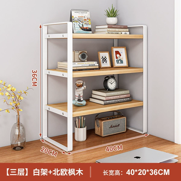 Three layers [Walnut Color+White Shelf] 40 long