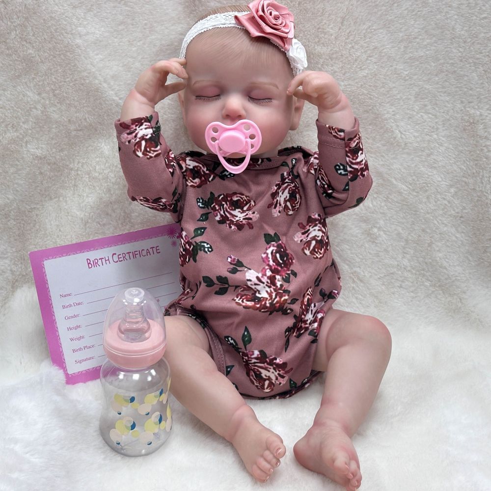 Muñeca fresca muñeca lavada con agua nueva muñeca de 20 pulgadas grande simulación de muñeca para bebés pesados y tranquilizadores cambiando de ropa de cama de cama transfronteriza