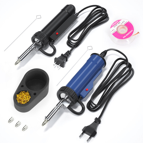 Electric desoldering device, dual-purpose electric soldering iron gun, electric heating desoldering pump, electronic disassembly and repair, equipped with 4 suction heads, 110v 2