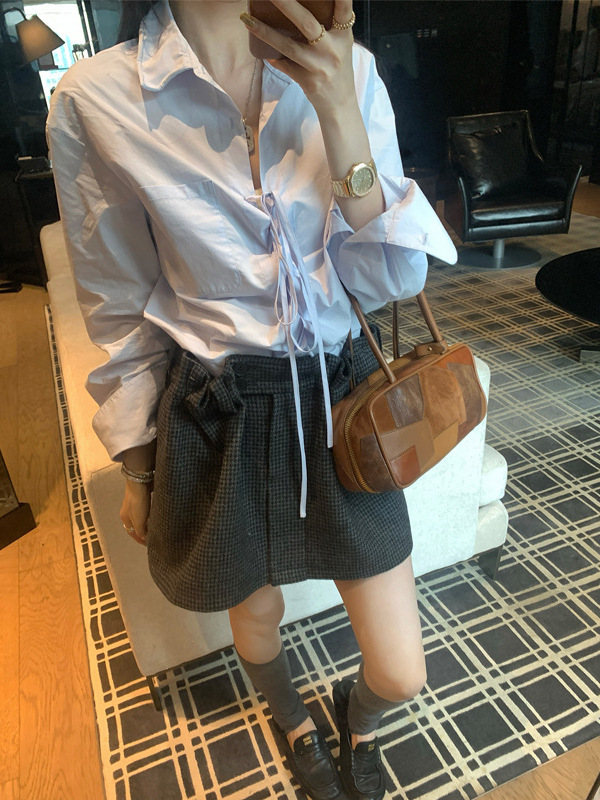 槿一 抽褶半身裙女秋季新款复古花苞裙短裙辣妹短款A字裙裙子2025|undefined