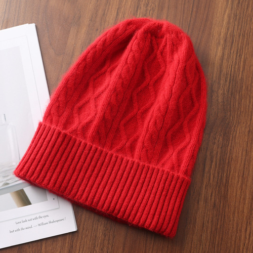 Diamond Cashmere Hat Autumn/Winter Unisex Knitted Wool Yarn Pull-over Ear Cover Headscarf Cold-resistant Windproof Thick Warm